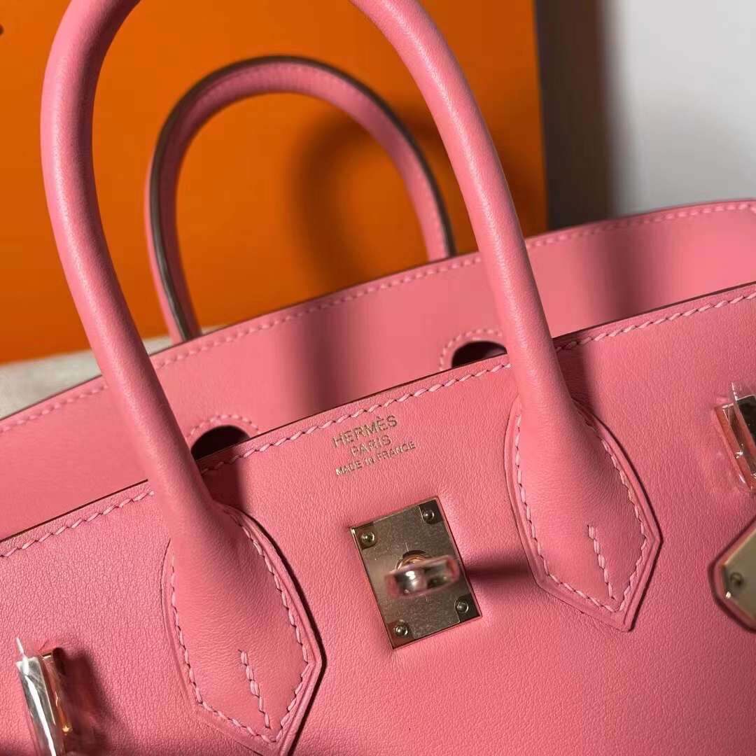 Hermes Birkin 25CM Swift Leather Handbag Rose Pink